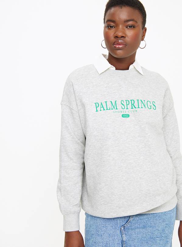 Grey Oversized Palm Springs Sweatshirt XL