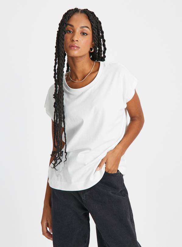 Buy Cream Dropped Hem TShirt 16 Tshirts Argos