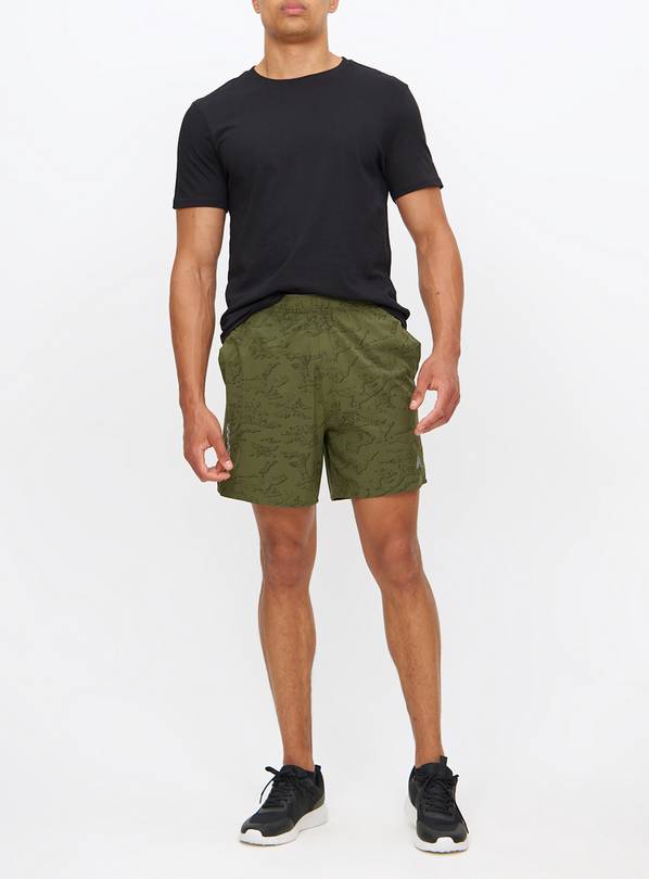Active Khaki Printed Shorts L
