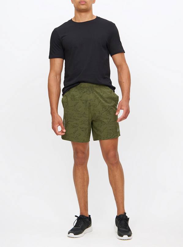 Active Khaki Printed Shorts M