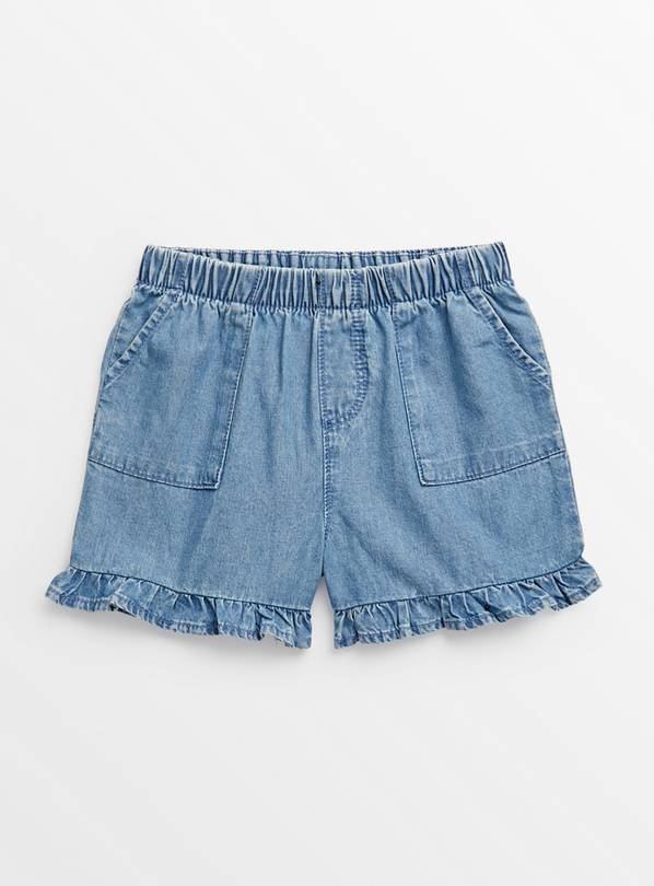 Denim Blue Frill Shorts  1-2 years