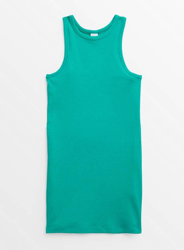 Green Ribbed Jersey Dress 6 years