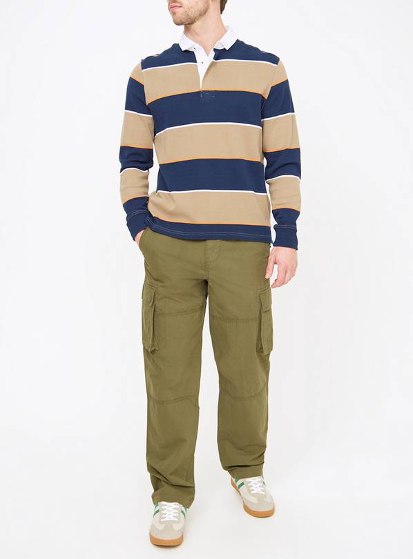 Green Loose Fit Cargo Trousers 30R