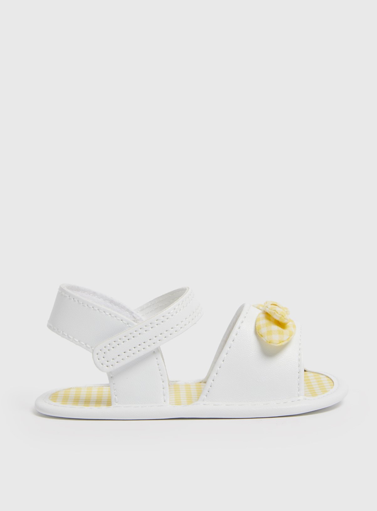 White White Gingham Bow Sandals (6-9 Months) - Tu by Sainsbury's