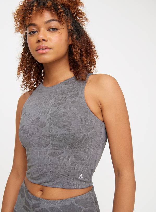 Charcoal Jacquard Cropped Top XL