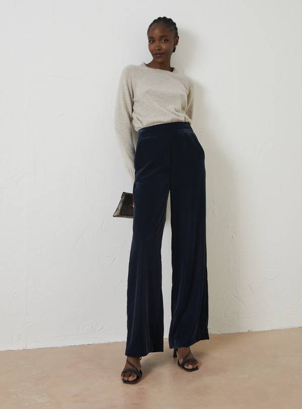 Wide-Leg Velvet Trousers