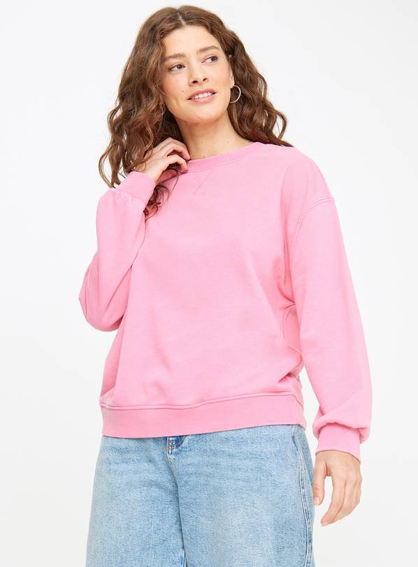 Pink Washed Relaxed Sweatshirt L