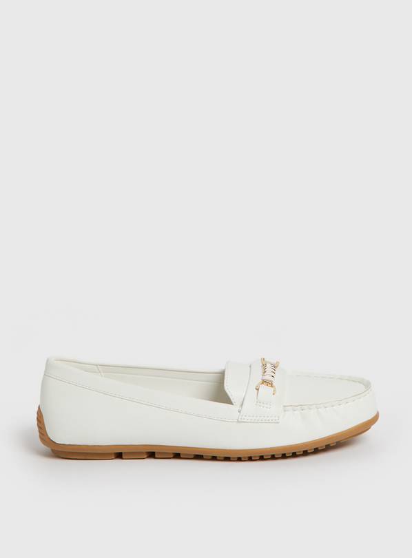 White Driving Loafers  7