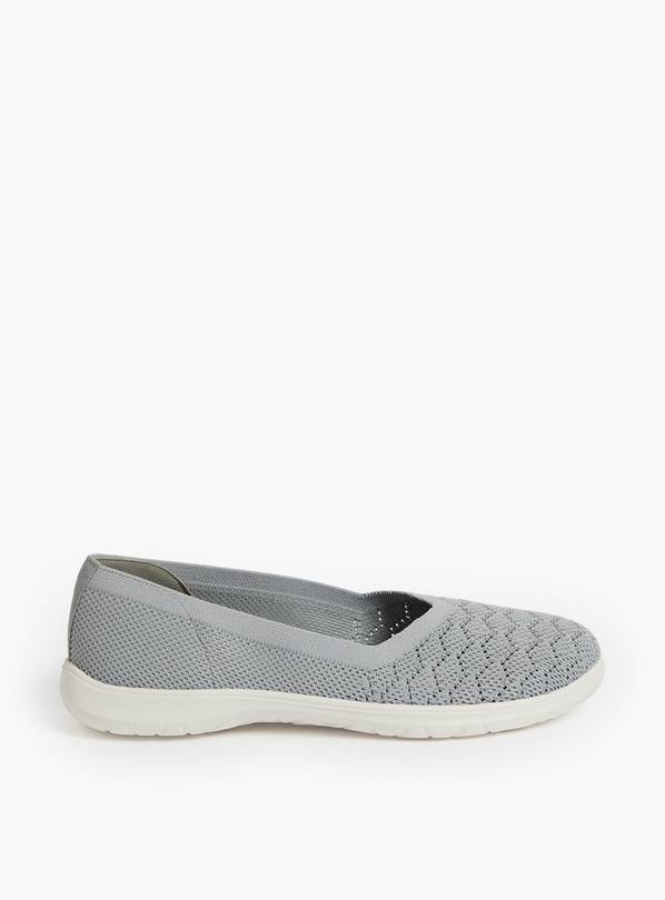 Grey Knitted Ballerina Shoes 5