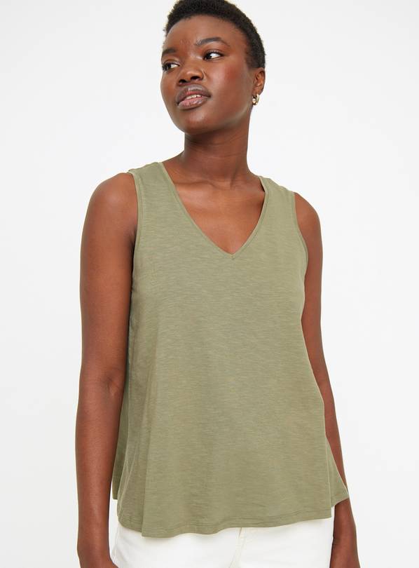 Womens Khaki Stretch Camisole Vest