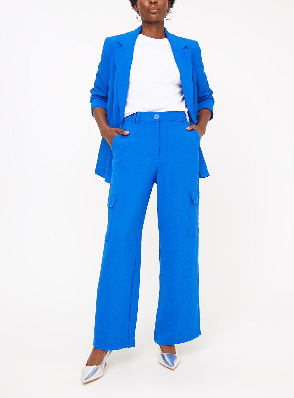Blue Tailored Airflow Wide Leg Coord Trousers  16 - Image 1 thumbnail