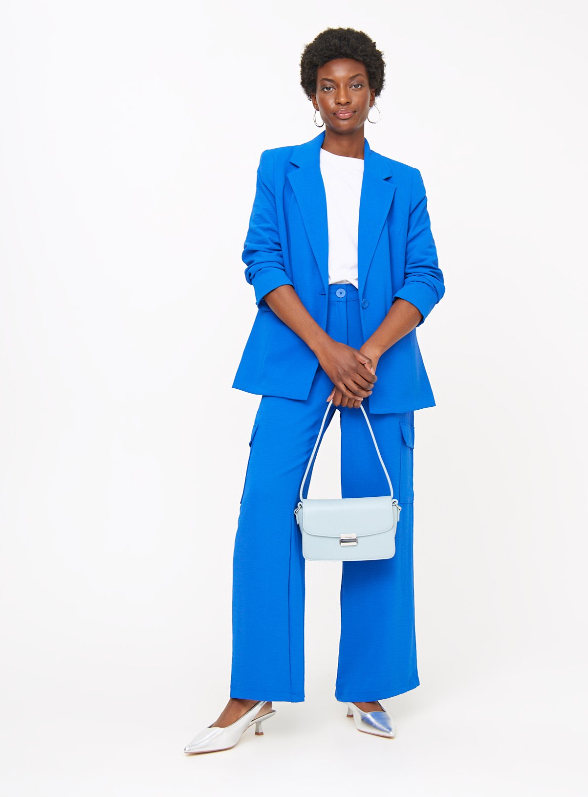 Blue Tailored Airflow Wide Leg Coord Trousers  16 - Image 2 thumbnail