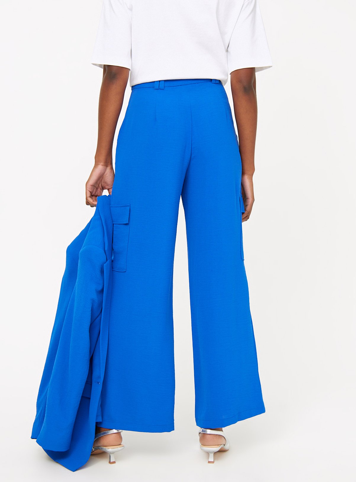 Blue Tailored Airflow Wide Leg Coord Trousers  16 - Image 4 thumbnail