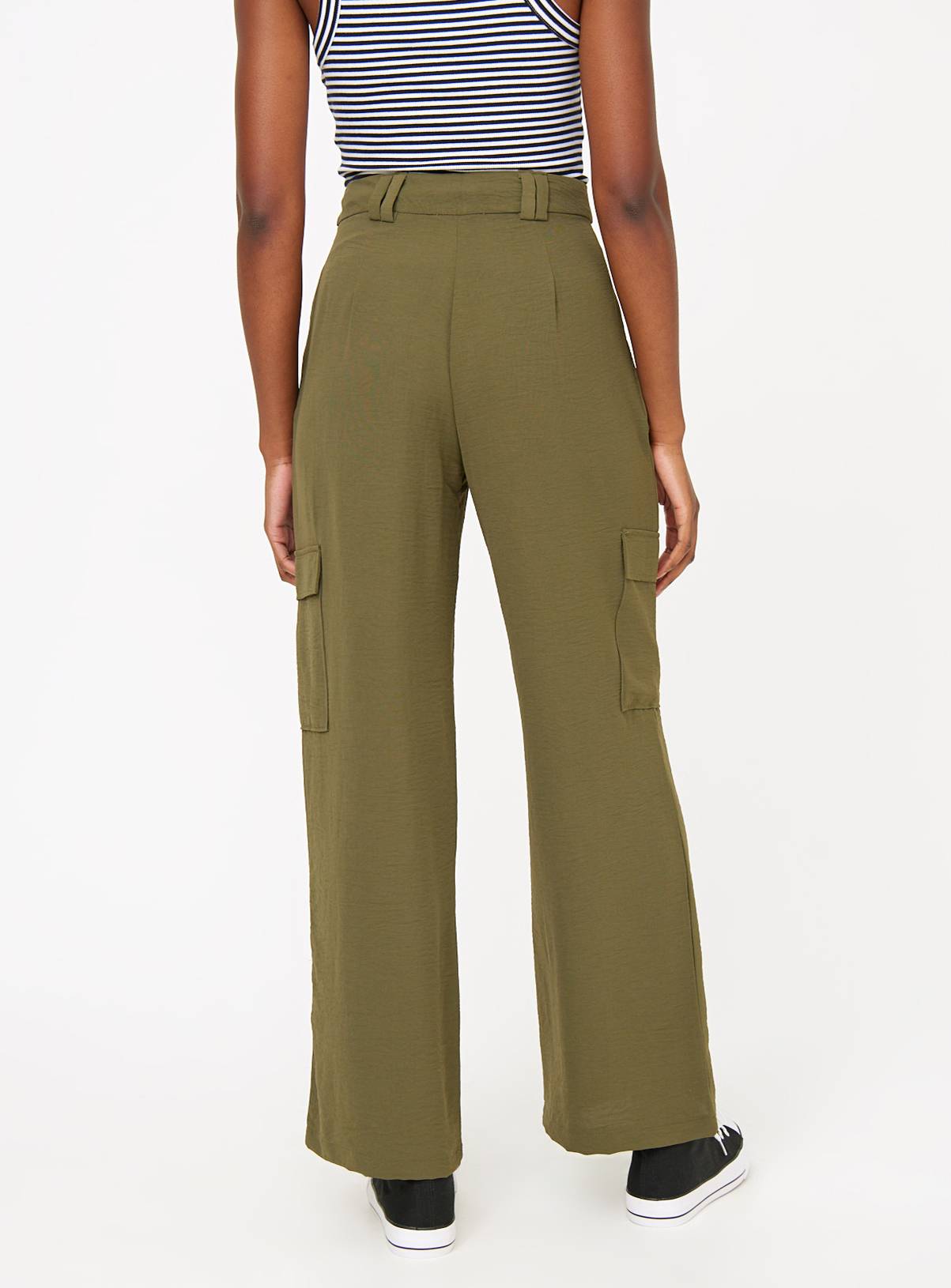 Khaki Tailored Airflow Wide Leg Coord Trousers  8 - Image 4