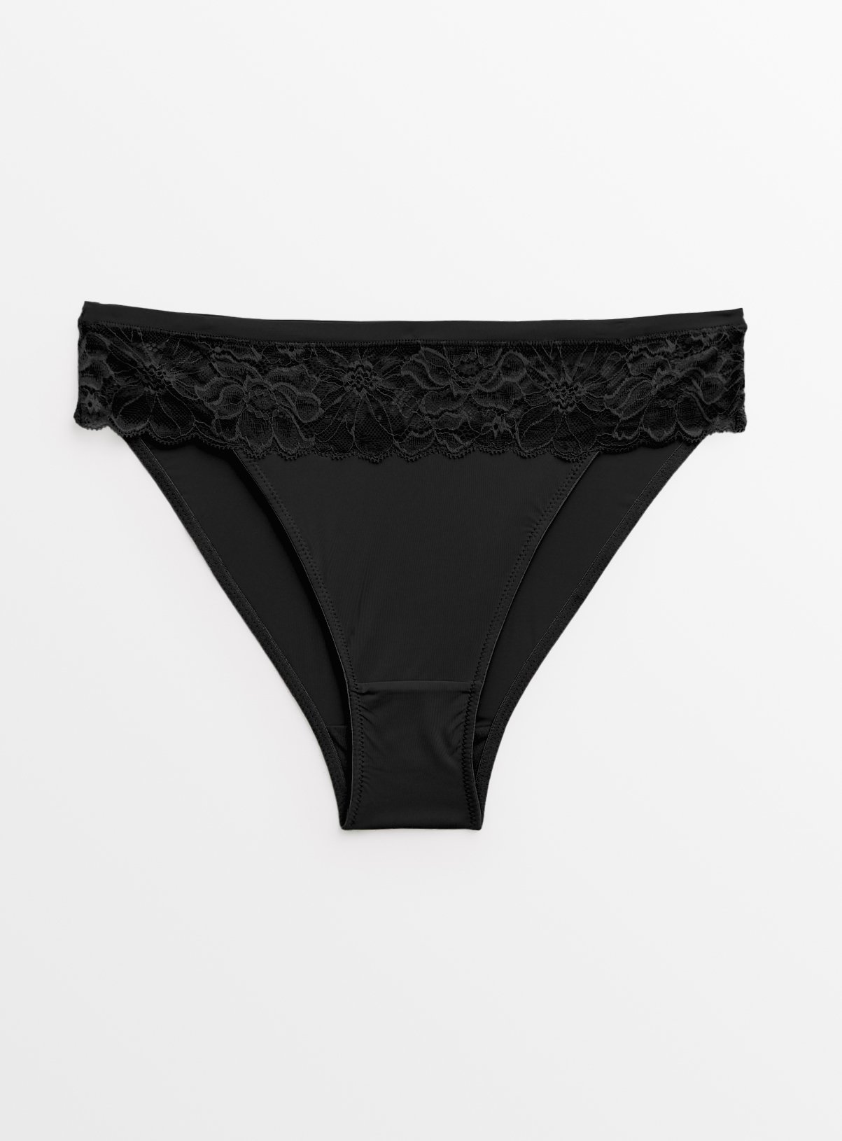 Black Floral Lace High Leg Knickers 6 - Image 2 thumbnail
