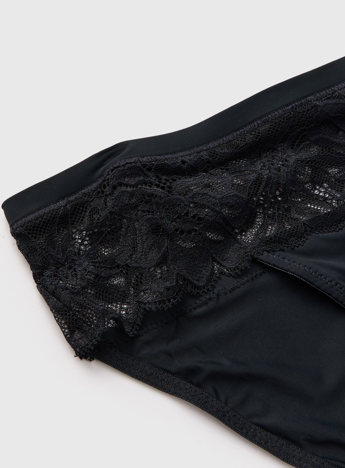 Black Floral Lace High Leg Knickers 6 - Image 3 thumbnail
