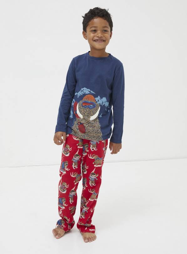 FATFACE Wilfred Mammoth Pyjama Set 3-4 Years