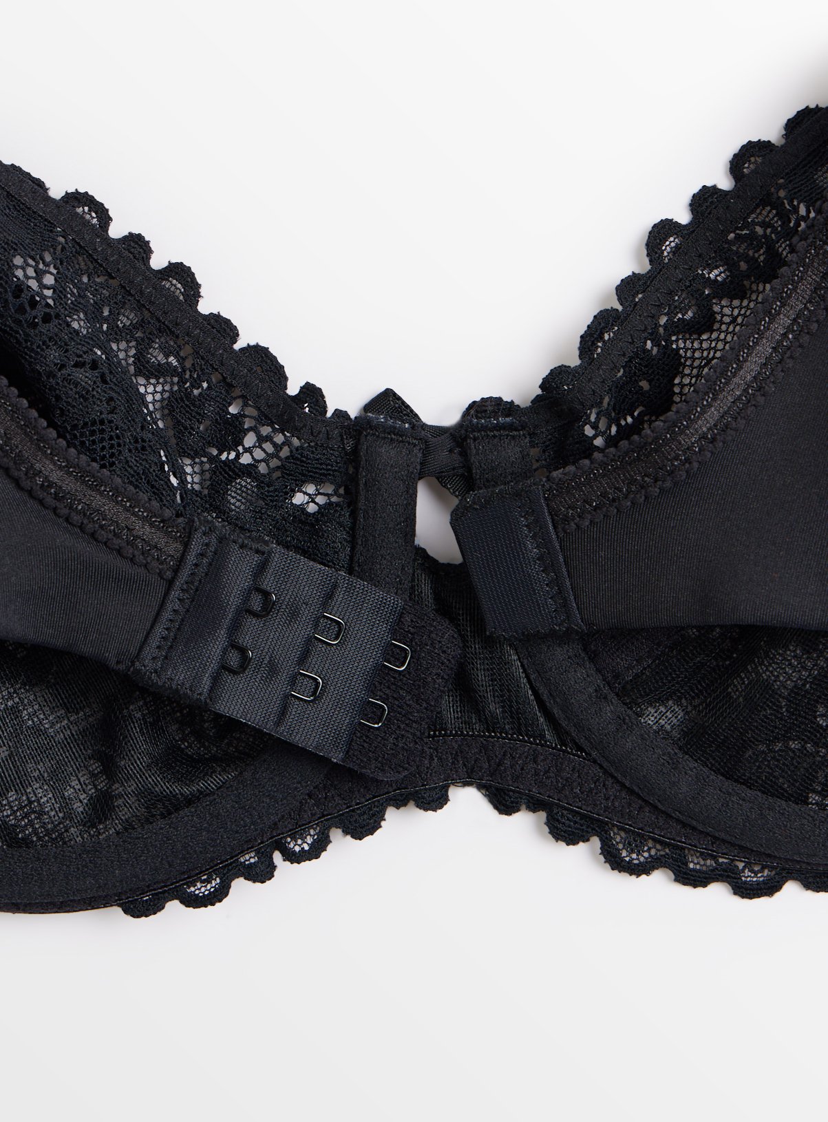 Black Floral Lace Underwired Full Cup Bra 32C - Image 4 thumbnail