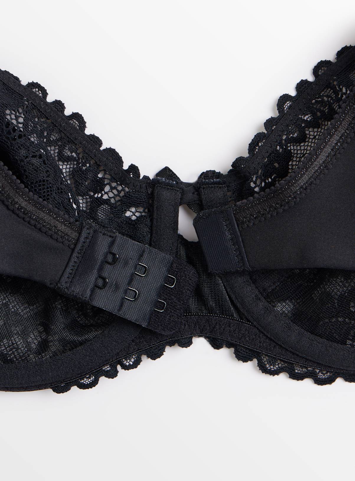 Black Floral Lace Underwired Full Cup Bra 40E - Image 4