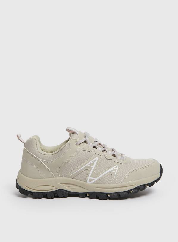 Beige Lace Up Hiker Trainers 7