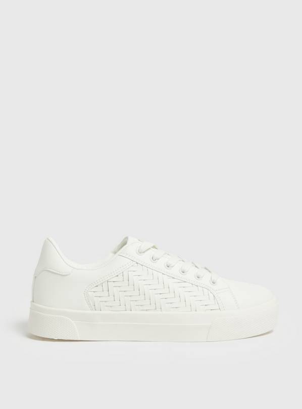 White Weave Cupsole Trainers 3