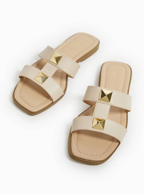 Buy Neutral Stud Mule Sandals 5 | Shoes | Tu