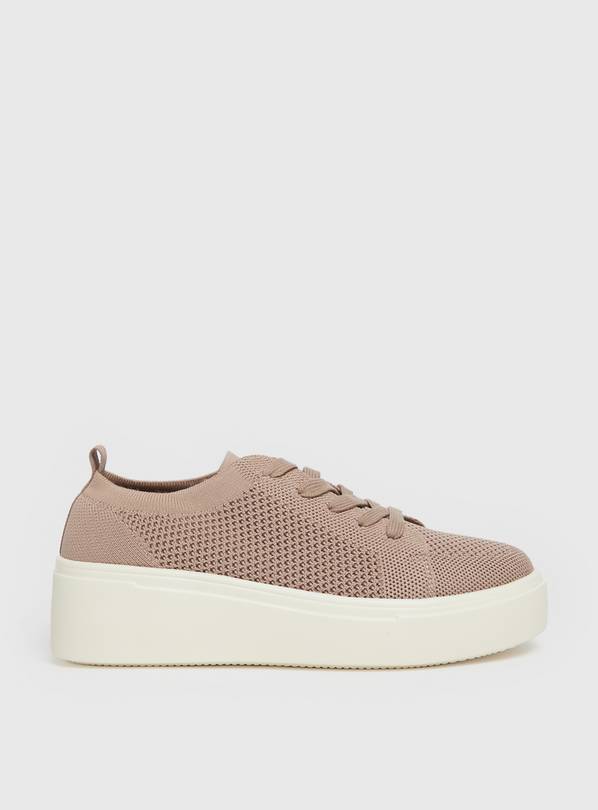 Buy Pink Knitted Platform Trainers 3 Trainers Tu