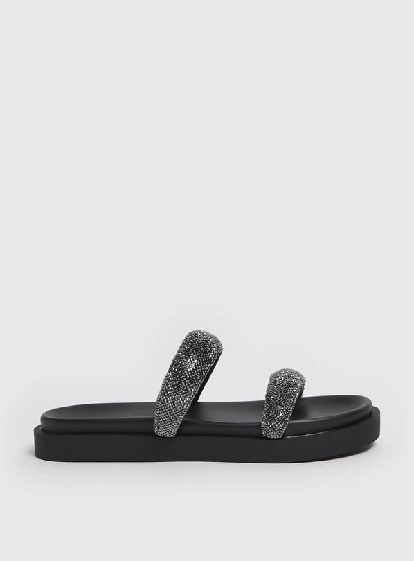 Metallic Sparkle Double Strap Sandals  6