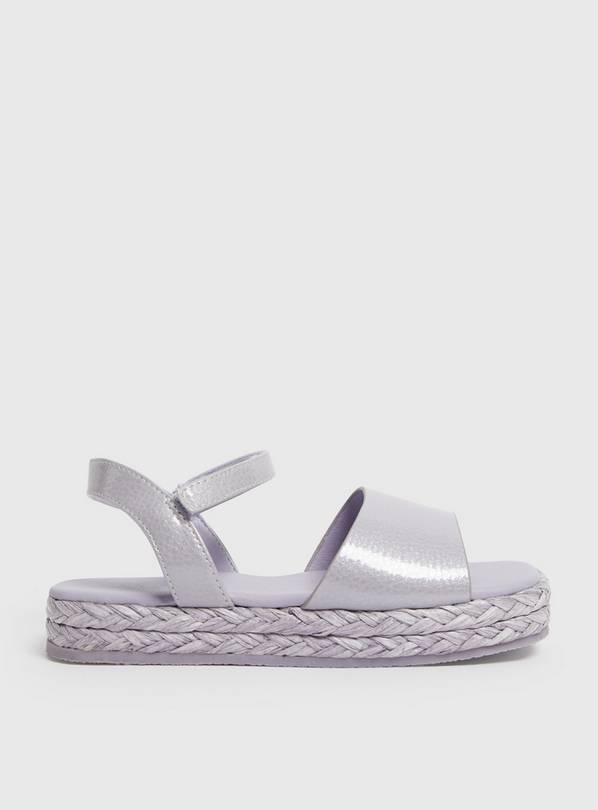 Lavender Raffia Sandals 11 Infant