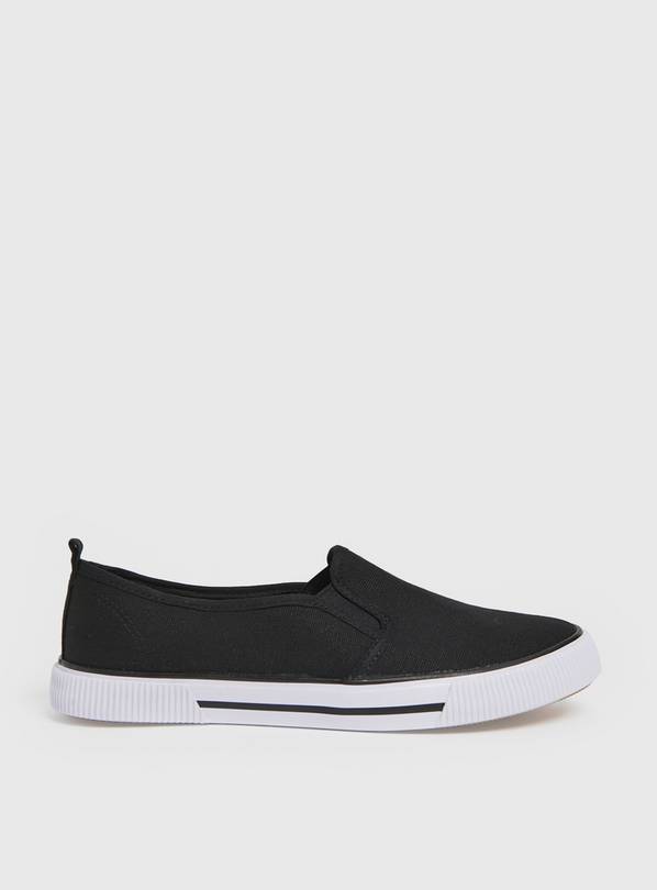 Buy Black Canvas Skater Trainers 4 | Trainers | Tu