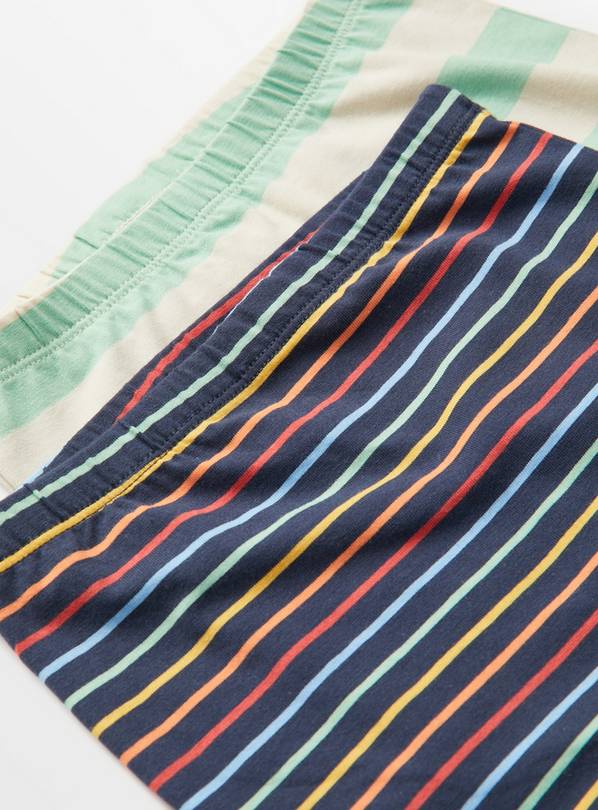 Buy Green & Rainbow Stripe Leggings 2 Pack 6-9 months, Trousers and  leggings