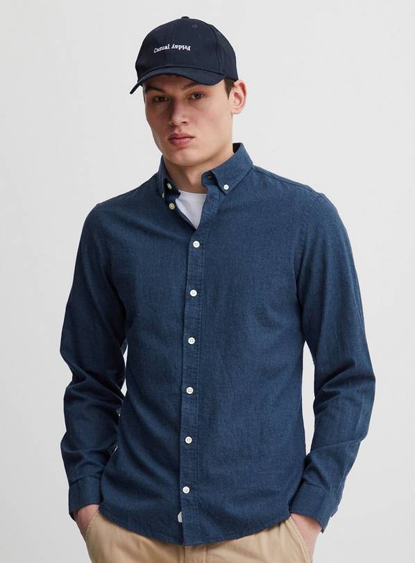 CASUAL FRIDAY Navy Cotton Long Sleeve Shirt XXL