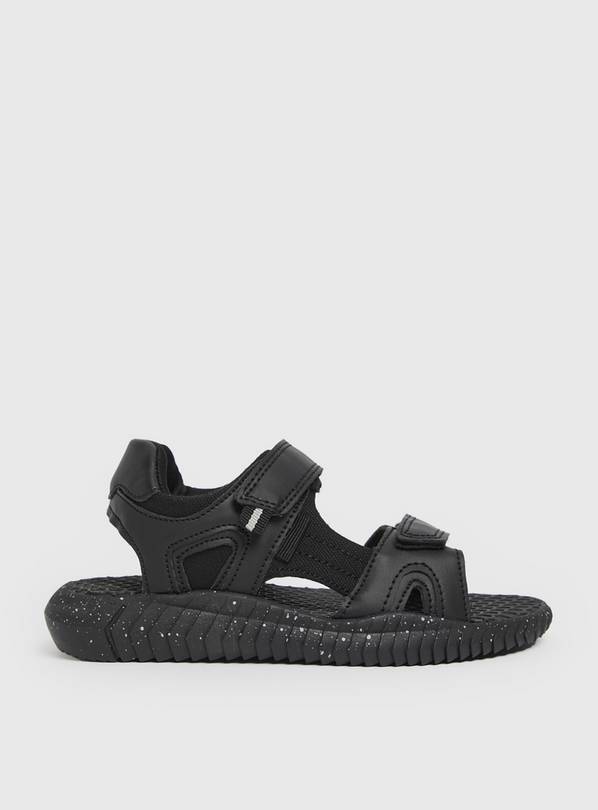 Black Sporty Strap Outdoor Sandals  1