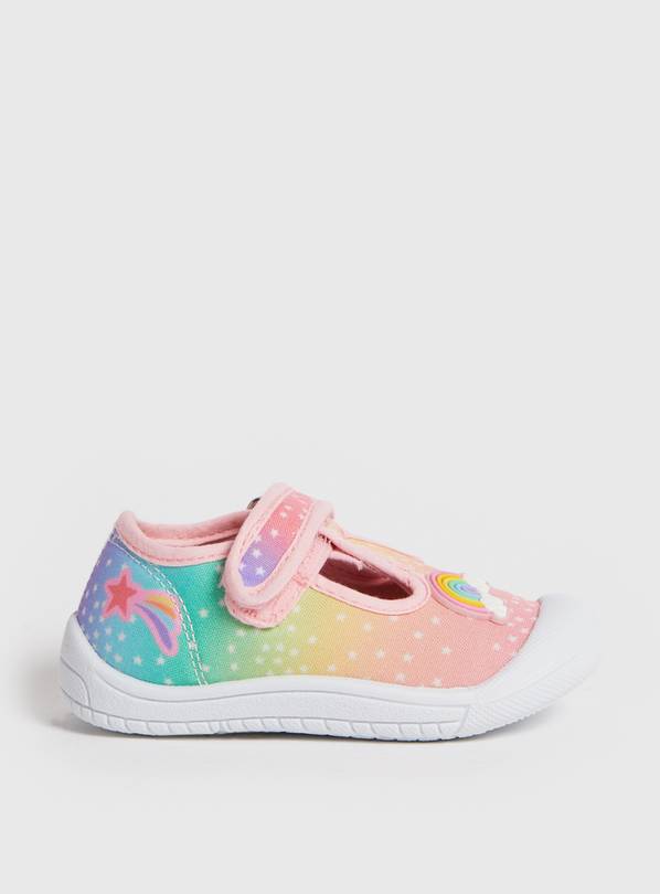 Rainbow T-Bar Bumper Shoes 6 Infant