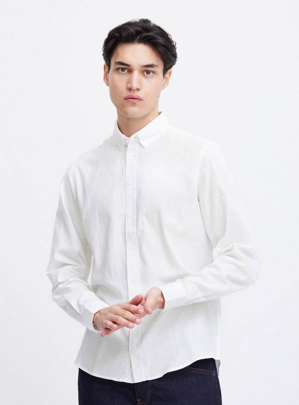 CASUAL FRIDAY White Cotton Long Sleeve Shirt S