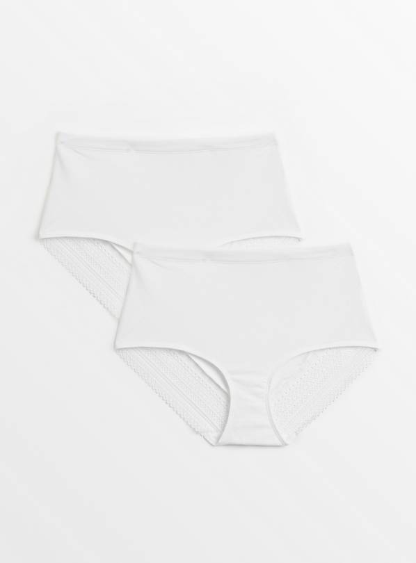 Smoothform™ White Smooth-Finish Lace Full Knickers 2 Pack L