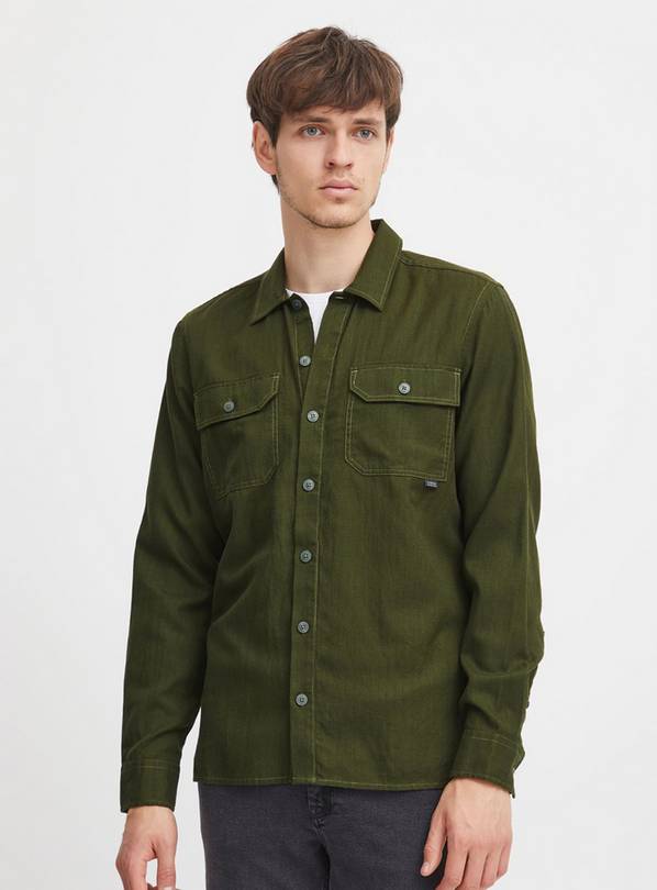 CASUAL FRIDAY Khaki Herringbone Shirt S