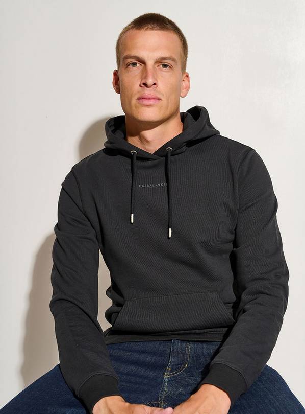 CASUAL FRIDAY Black Hooded Sweat L