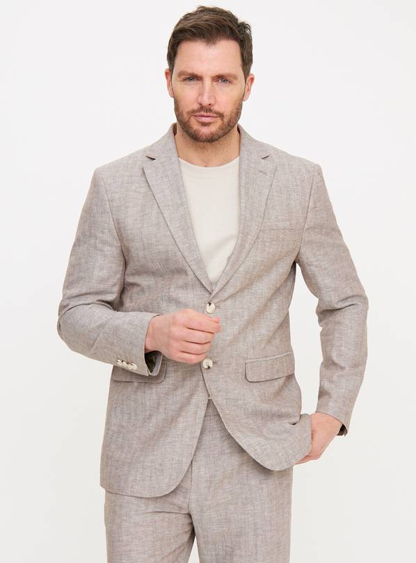 Stone Linen Blend Blazer S