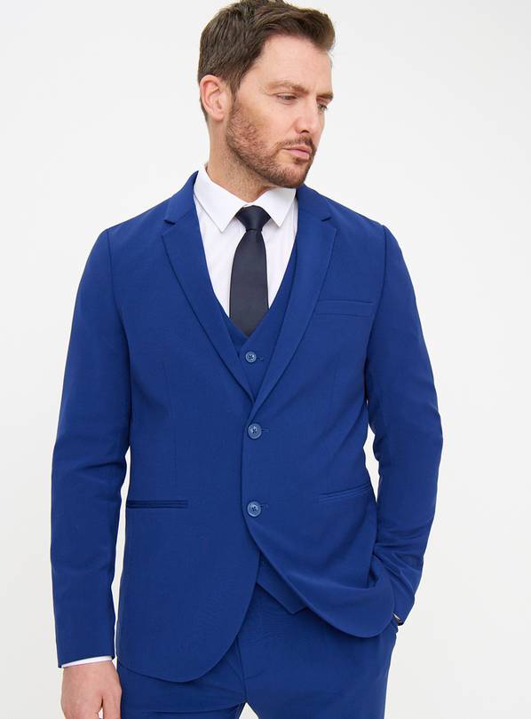 Blue Single Breasted Tailored Blazer  L