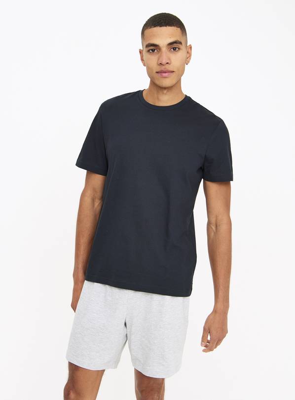 Black & Grey Short Sleeve Pyjamas XL