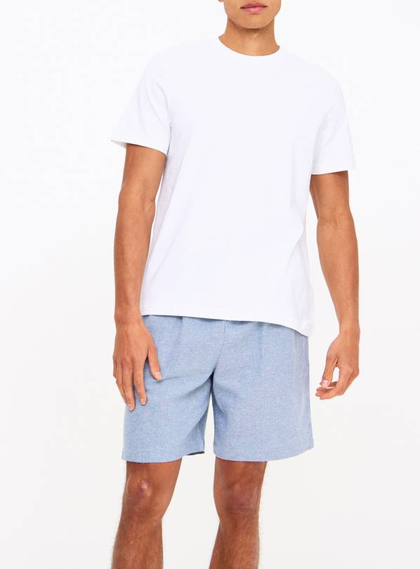 Blue Chambray Pyjama Shorts XL