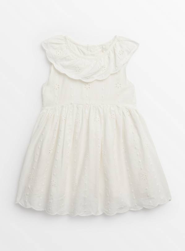 White Broderie Collar Dress 18-24 months
