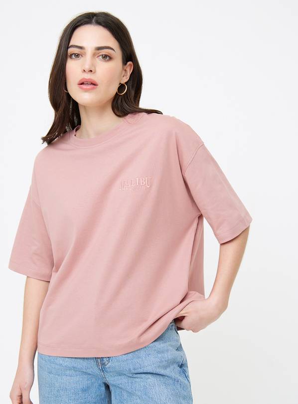 Dusky Pink Malibu Boxy T-Shirt 18