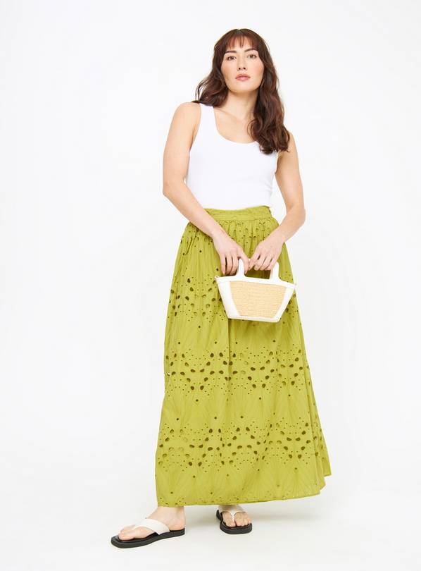 Buy Green Broderie Full Maxi Skirt 10L Skirts Tu