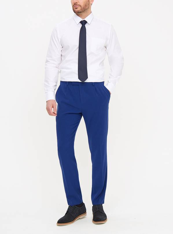 Blue Regular Fit Formal Trousers  42R