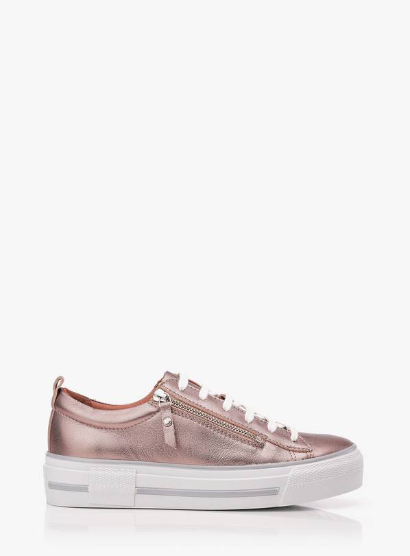 Metallic leather clearance trainers