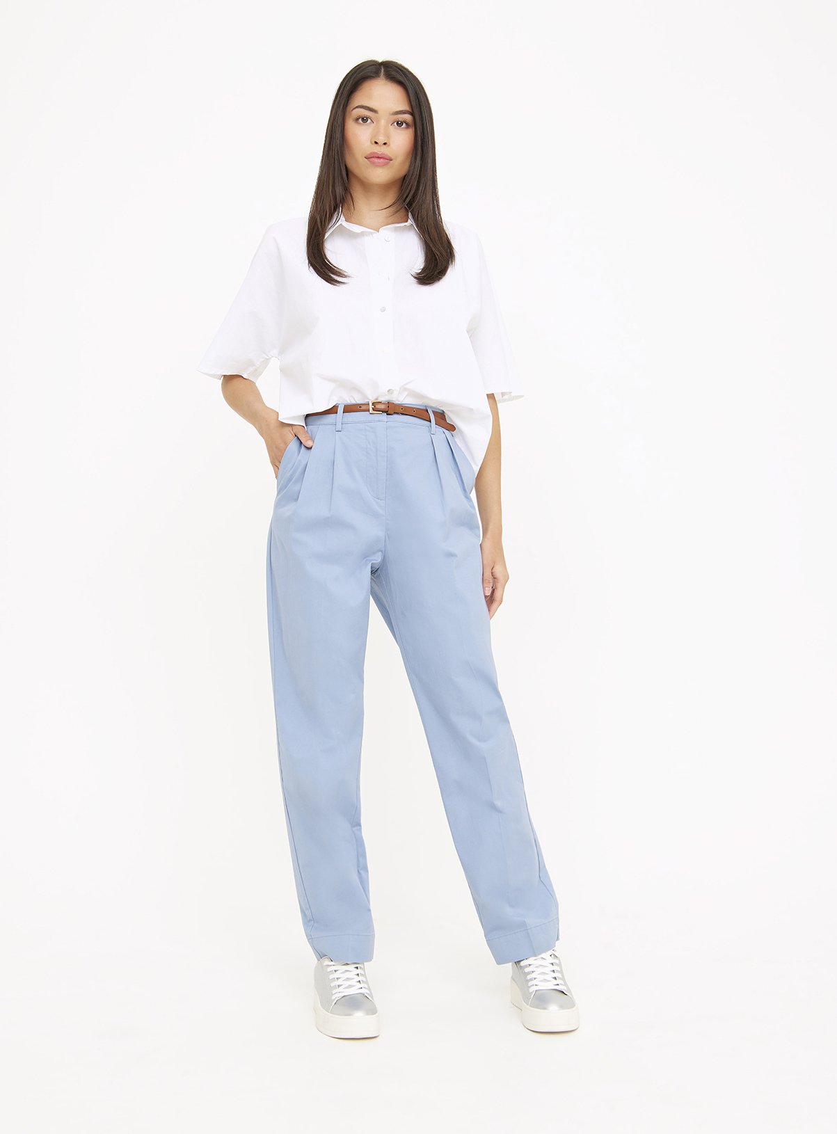 Blue Straight Leg Chino Trousers  20R - Image 2 thumbnail