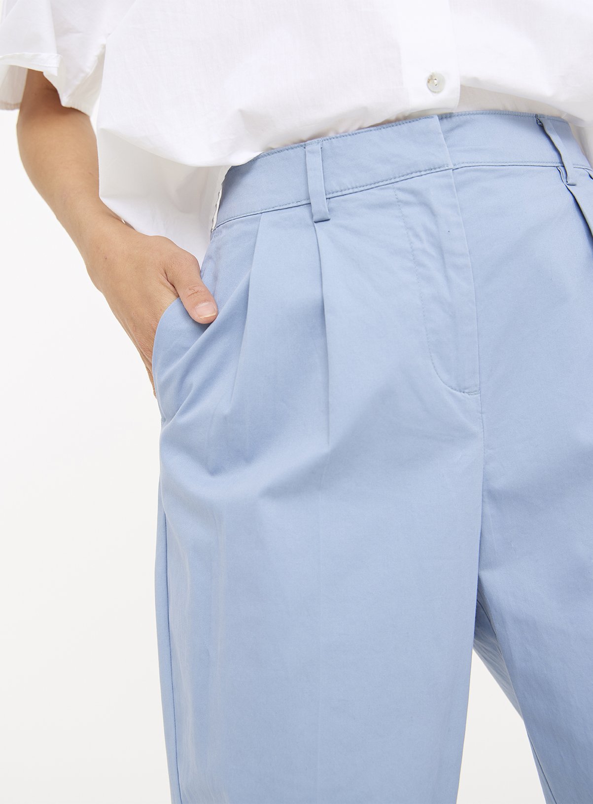 Blue Straight Leg Chino Trousers  20R - Image 3 thumbnail