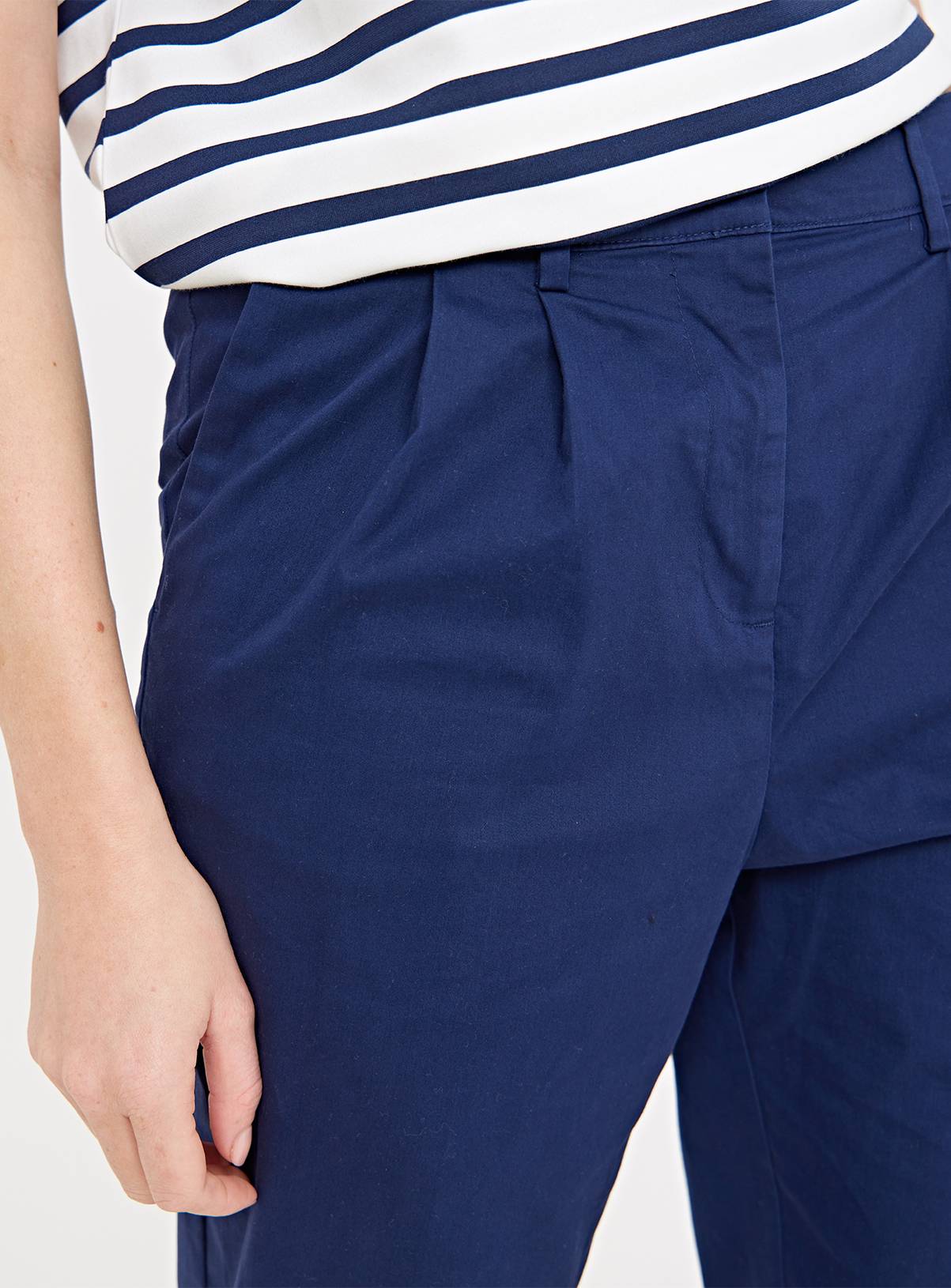 Navy Straight Leg Chino Trousers  16S - Image 3